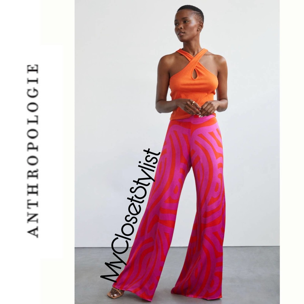 Anthropologie Flowy Dream Pants NWT Small Corey Lynn Calter Grace pink tiger